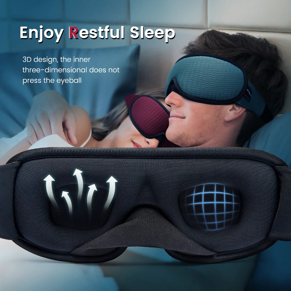 3D Sleep Mask Blindfold Sleeping Aid Eyepatch Eye Cover Sleep Patches Eyeshade Breathable Face Mask Eyemask Health Care for Rest