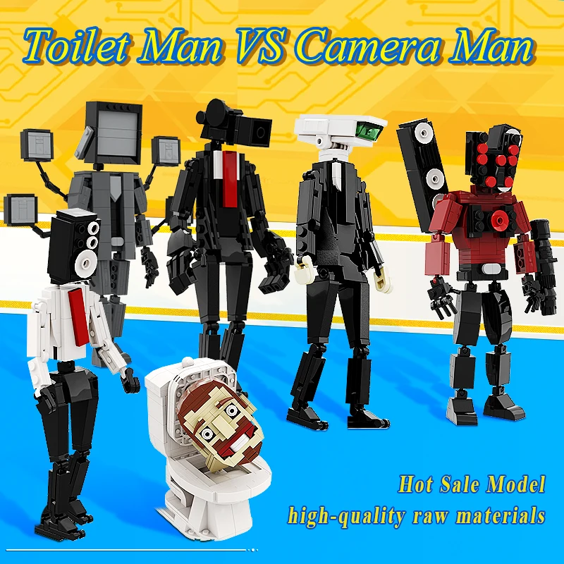 Moc Skibidi Toilet The Audio Man and Camera Titan Man Building Blocks Toys DIY Bricks Toy Set For Kid Birthday Christmas Gift