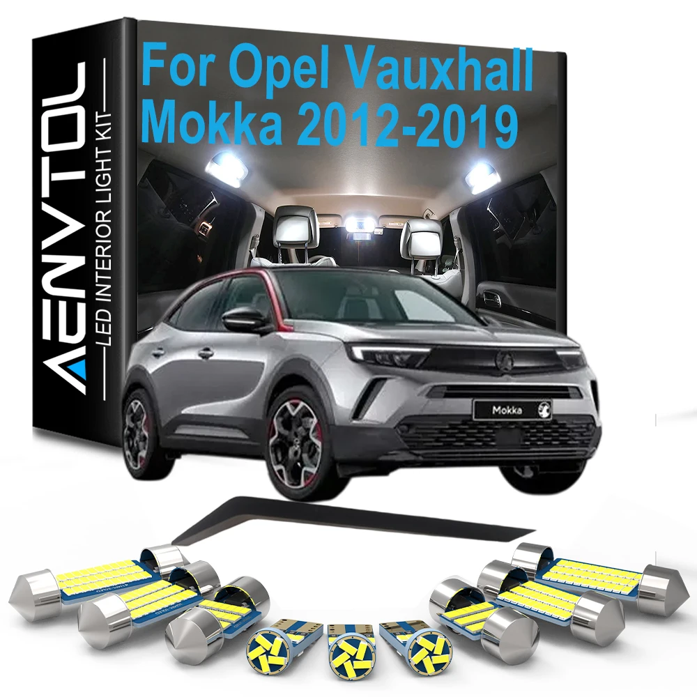 12Pcs LED Interior Dome Map Light Bulb Kit For Opel Vauxhall Mokka X 2012 2013 2014 2015 2016 2017 2018 2019 Accessories