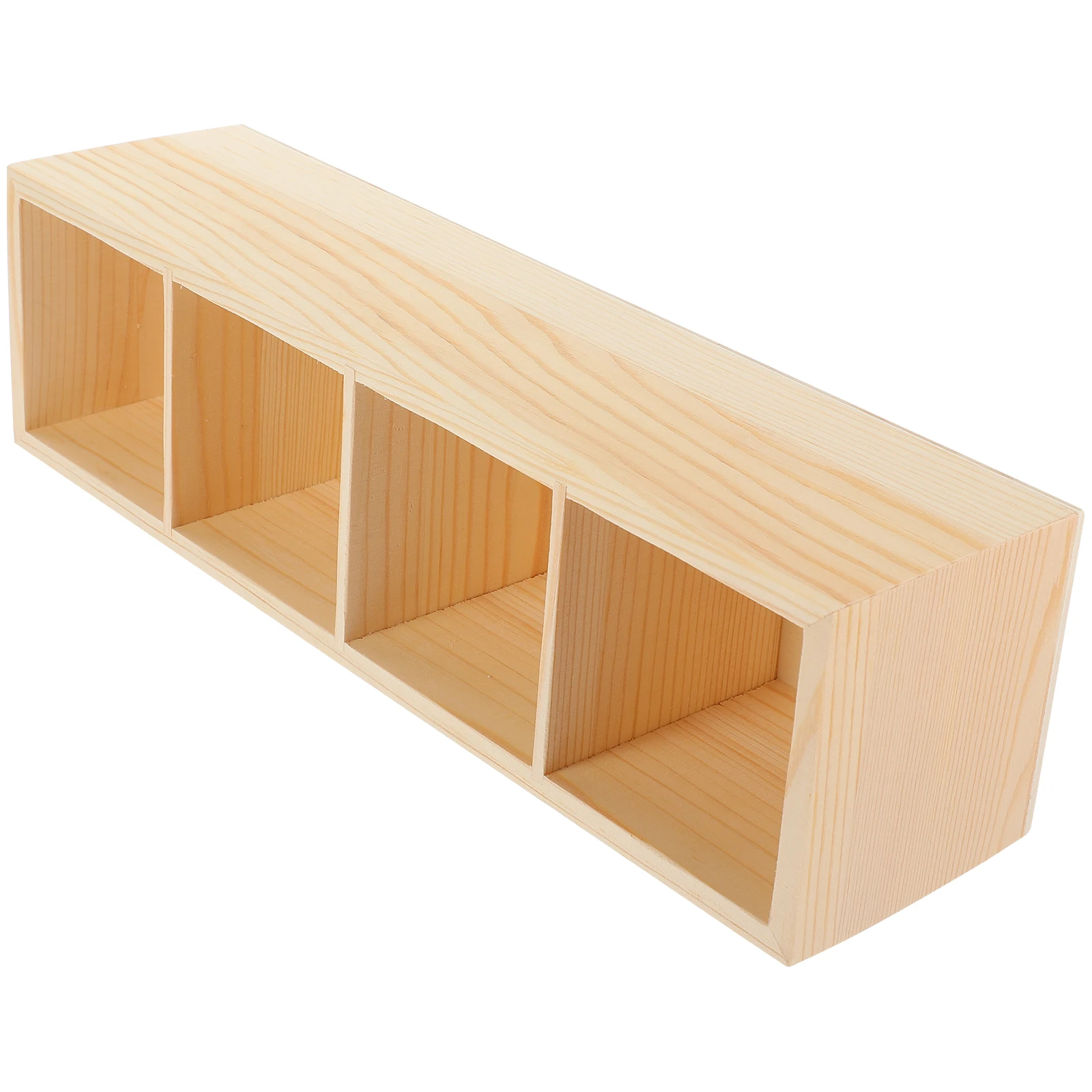 

Pine Wood Pen Holder Storage Box 3 Compartments Office Desktop Organizer Wooden Makeup Brush Holder Cosmetics Storage Solution