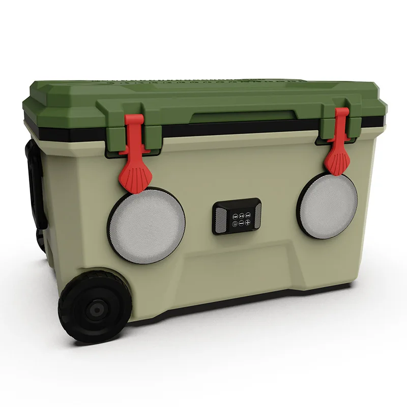 

68L outdoor camping large capacity with wheels with speakers food preservation beverage cold Bluetooth audio refrigerator