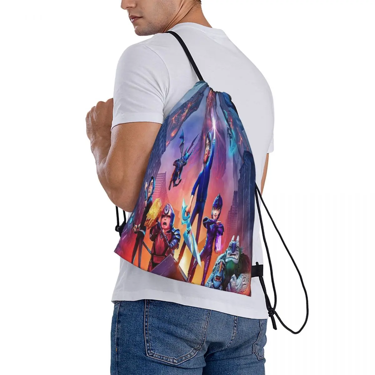 Trollhunters-Sac à dos Rise of Proximity Wstring, sac à main en tissu pour filles, sac d'école SR