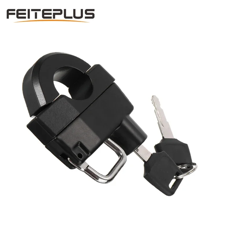 

7/8" 1" Universal Motorcycle Helmet Lock Anti-Theft Security Aluminum Alloy Locks With 2 Keys Handlebar Mount Adjustable
