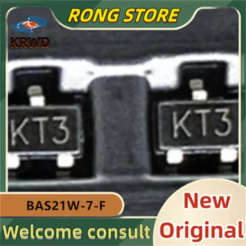 50PCS KT3  New and Original Chip IC SOT-323 BAS21W-7-F BAS21W-7 BAS21W BAS21