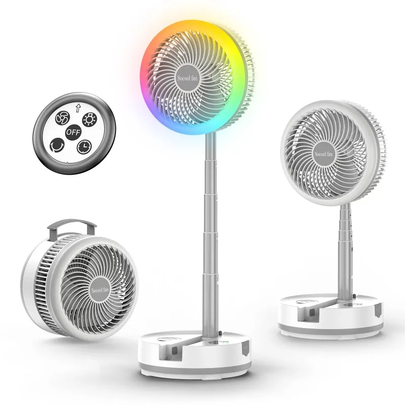 Portable Foldable 40000 mAh Diode Camping Fan with Colorful Electric/Battery Powered, Suitable for Car Outdoor Travel Family Use