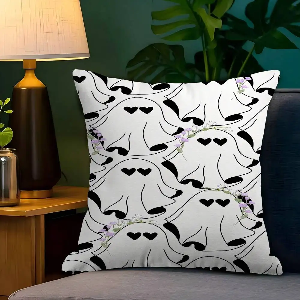 

Ghostly Blooms Personalized Picture Text Home Decorative Pillows Household Gifts 45x45cm