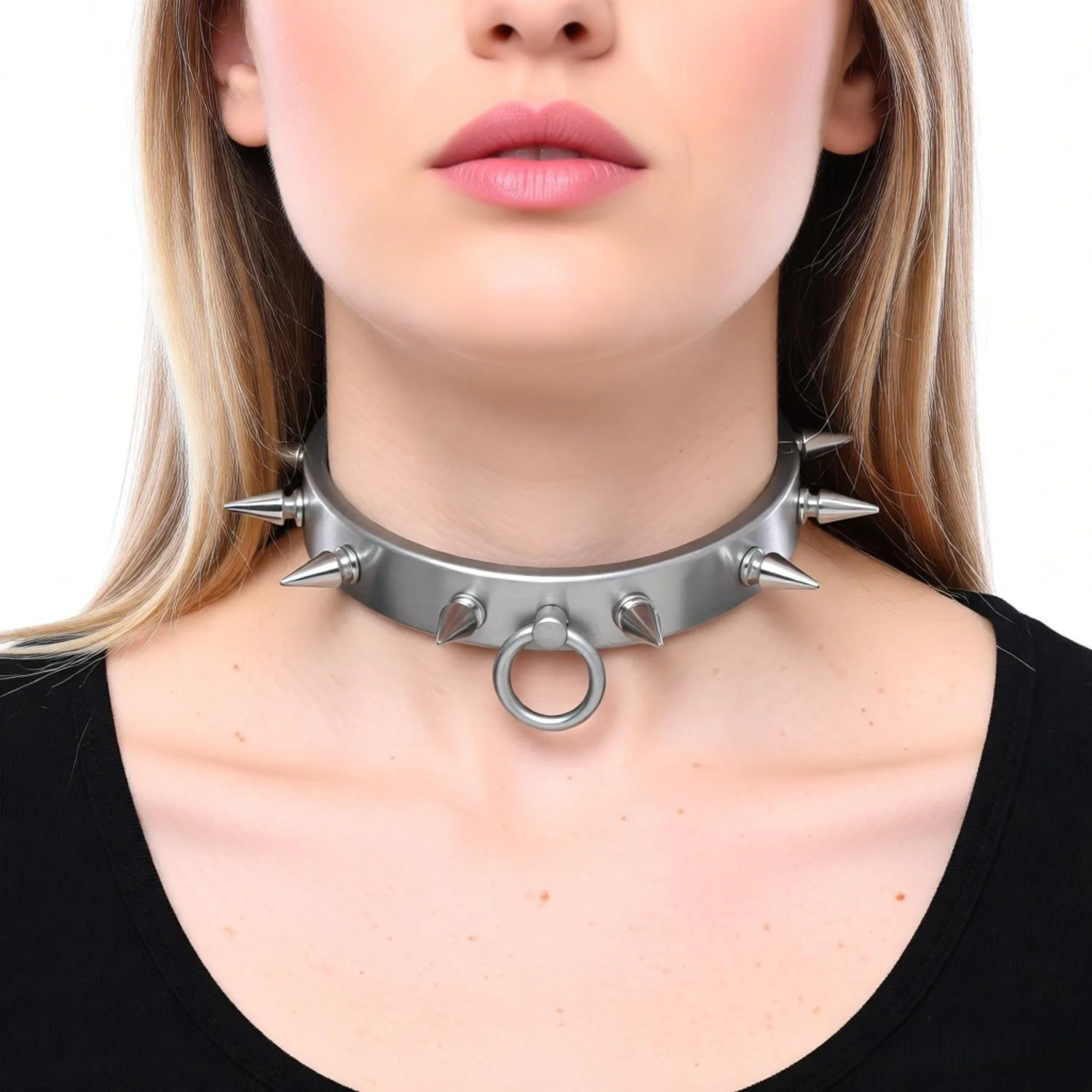 Stainless Steel Chokers Women Men Colalrs Torques Body Jewelry Chokers Couple Game Lockable Chokers Spine Necklace