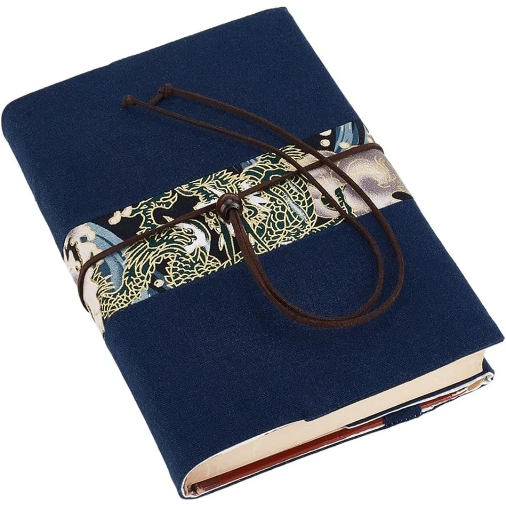 Bucheinband, passend für A5-Format, 8,3 x 6,3 Zoll, weicher Stoff, dunkelblauer Drache, waschbare Buchhülle, Lesezeichen, Hardcover, Taschenbuch