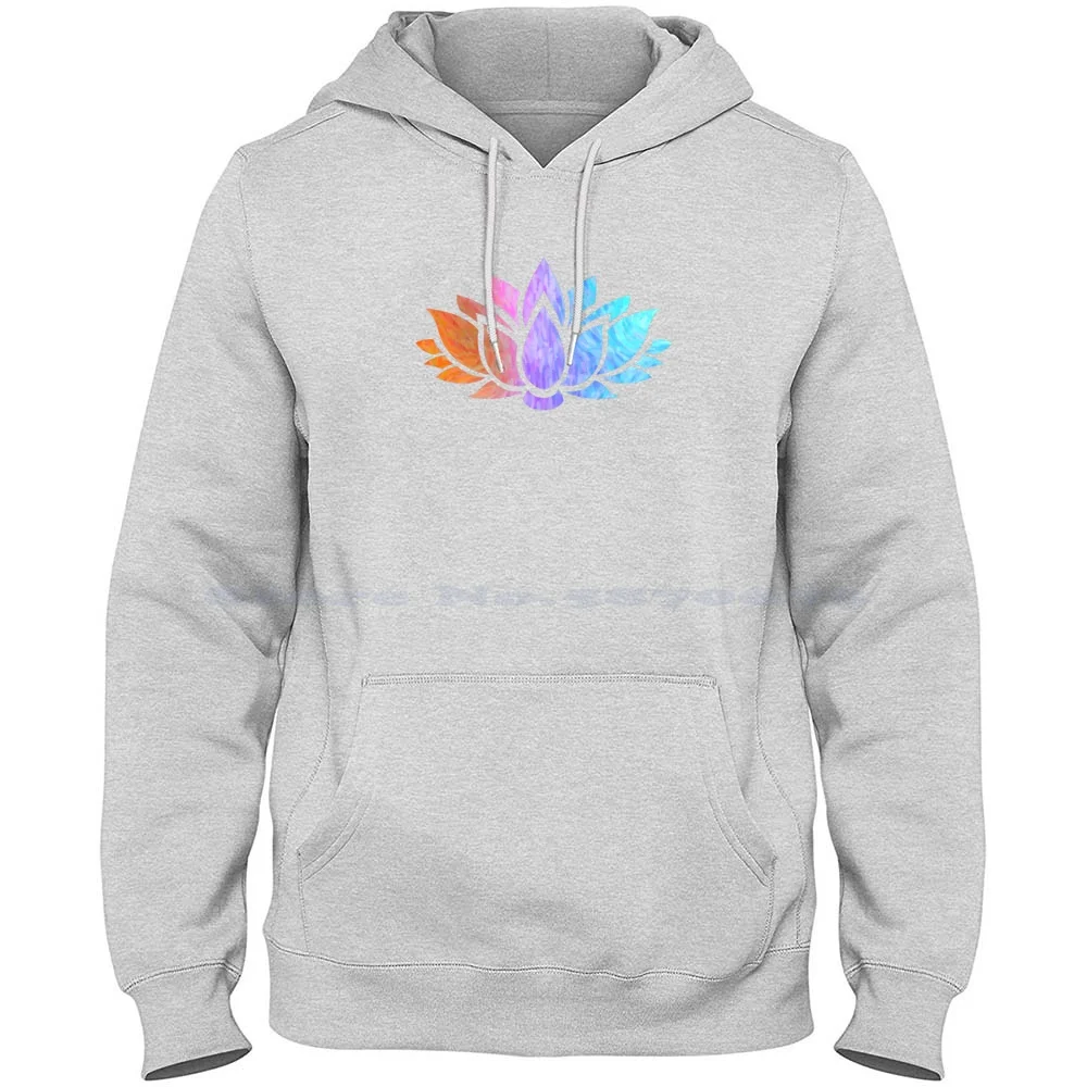 Colourful Lotus Flower 100% Cotton Hoodie Yoga Meditation Mindfulness Lotus Flower Awesome Lotus Design Beautiful Lotus