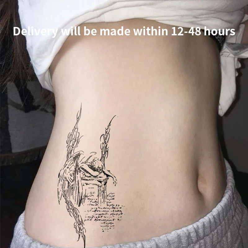 Fake Tatto Beautiful Angel Herbal Juice Tattoo Sticker Temporary Tattoos Hotwife Semi Permanent Tattoo Inks Hip Hop Gift Charm