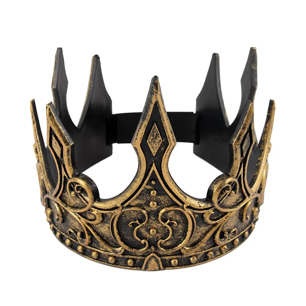 رائعة الملك تاج القرون الوسطى نمط الزركون المعادن الأمير تيارا الشعر هوب بار ميتزفه تاج هالوين زي اكسسوارات الزفاف