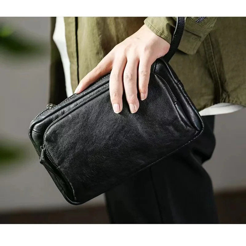 wmnuo Brand Messenger Shoulder Bag Man Genuine Cowhide Leather Crossbody Bag Male Mini Ipad Clutches Handbag Boys QX769