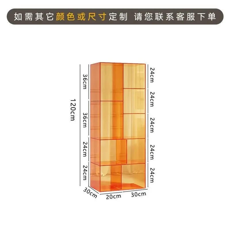 Modern Transparent Bookcases for Art Museums Acrylic Display Shelves Bookcase Light Luxury Creative Bookshelf Bars JJ858