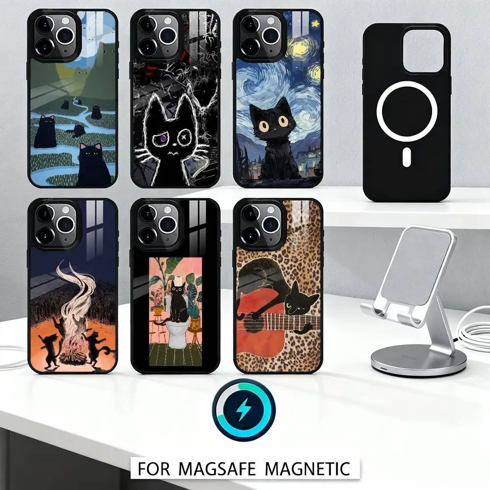 

C-Cute A-Art C-Cat Design Phone Case For iPhone 16,15,14,13,12,Pro,Max For Magsafe Magnetic Wireless Charging