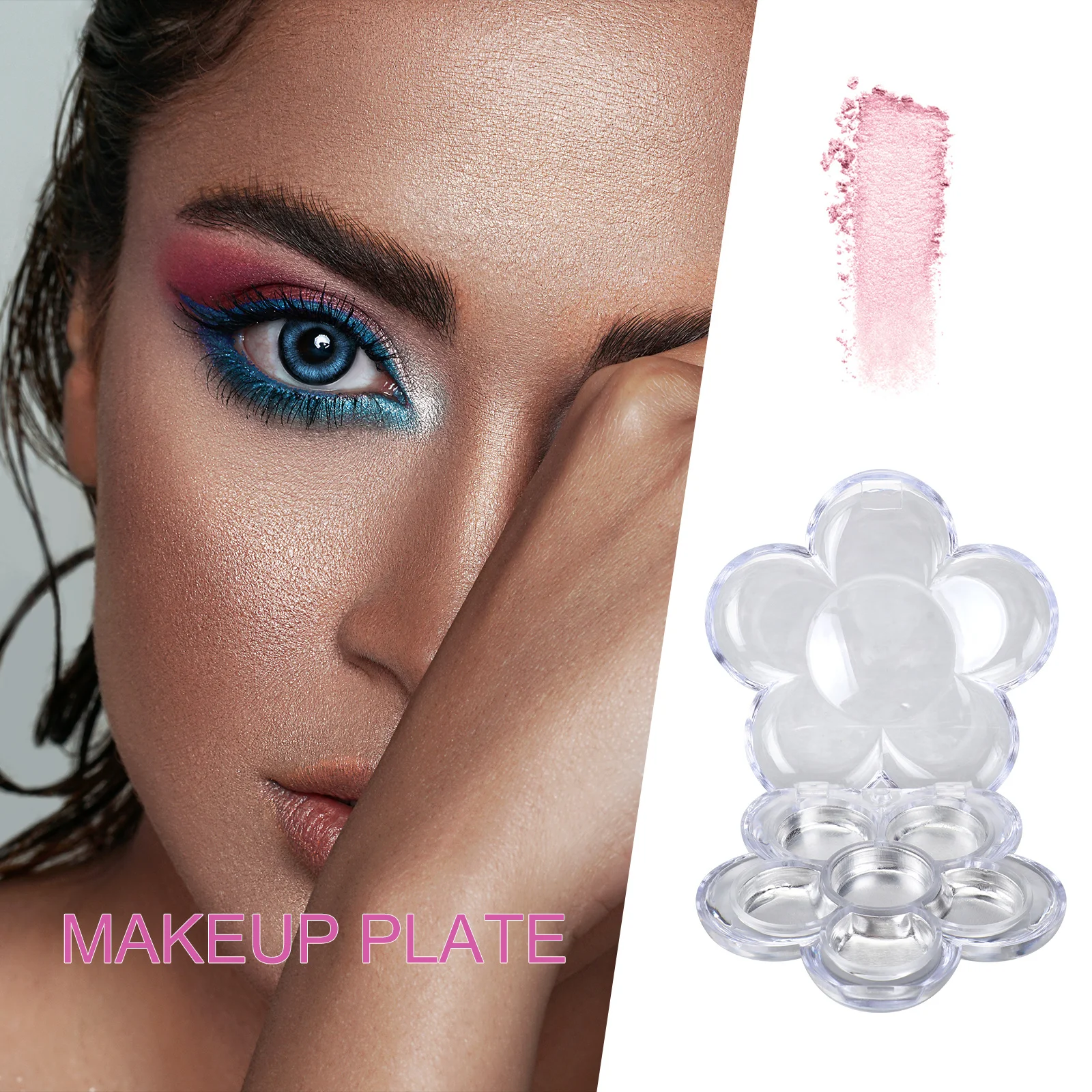 

8pcs 6-Grid Transparent Refillable Makeup Sub Box For Travel Diy Lipstick Eyeshadow Blusher Concealer Small Containers