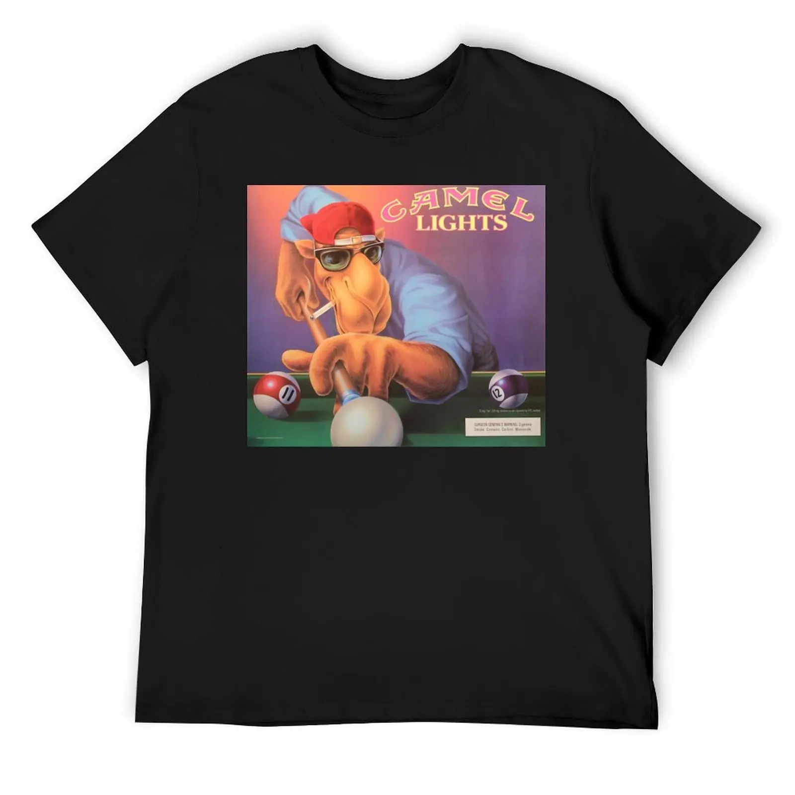 

Vintage Joe Camel Billiards Ad T-Shirt shirts graphic tee tops Men's t-shirts