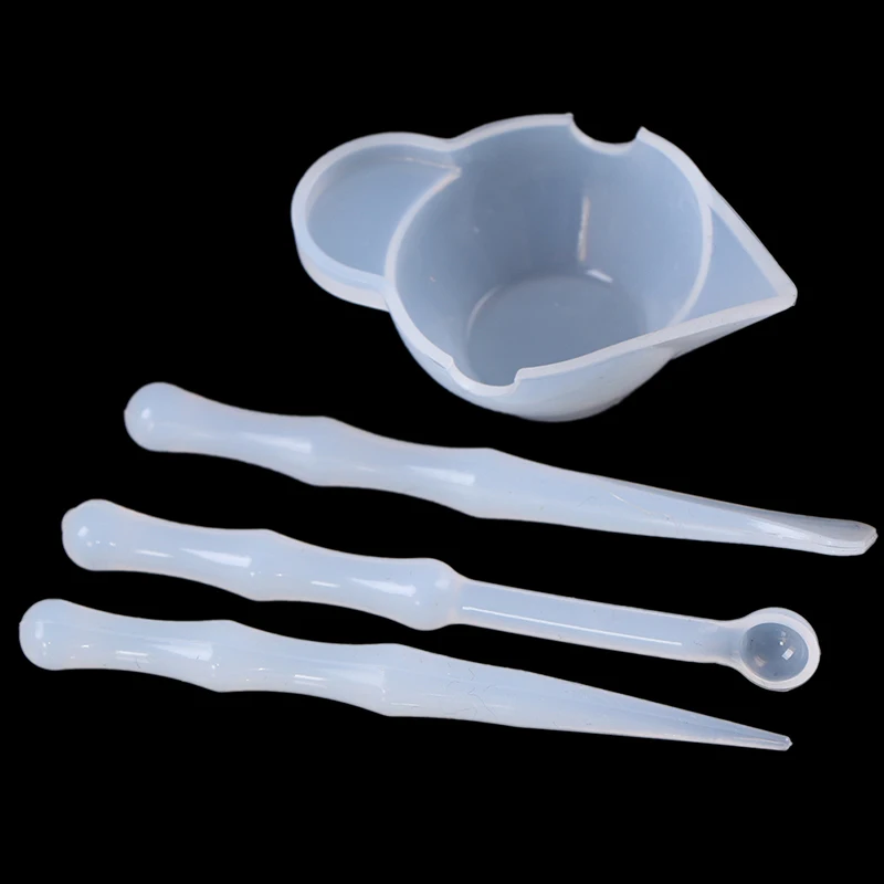 4 stks/set Mix Cup Siliconen Mal Epoxyhars Gereedschap DIY Sieraden Maken Stok Handgemaakt