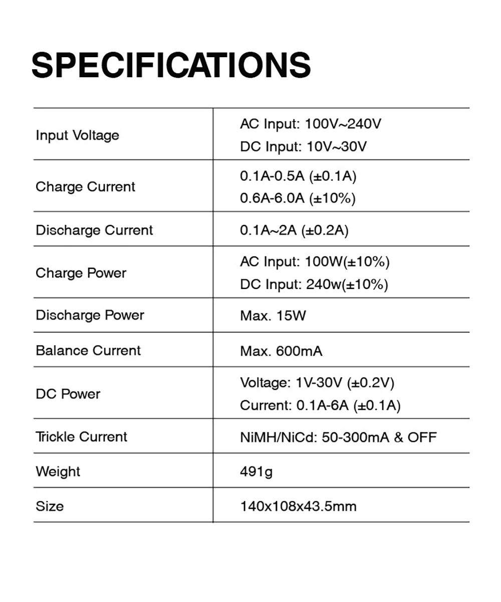 SKYRC Q100neo AC/DC Multi-Function Smart Charger 2.8inch AC 100W DC 240W for LiPo/LiHV/LiFe/Lilon/NiMH/NiCd/Pb Charger
