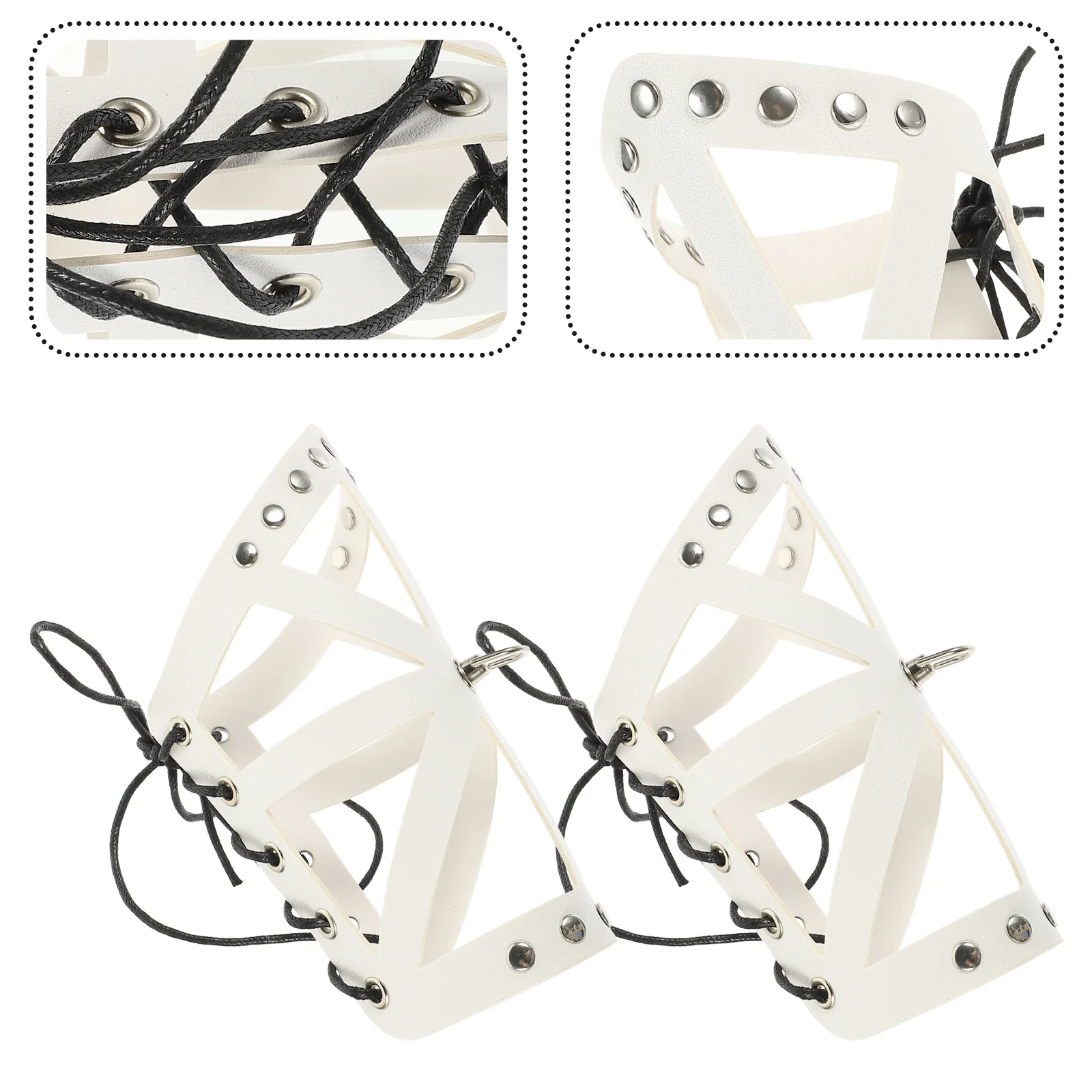 

2Pcs Adjustable Punk Arm Guards Binding Strap Artificial Wristbands for Cosplay Costume Party Role Playing