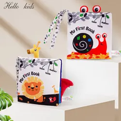 Baby Books 3D Animal Touch Feel High Contrast Cloth Book Sensory Early Learning Stroller Toys for Infant Toddler Toy 0-12 Months