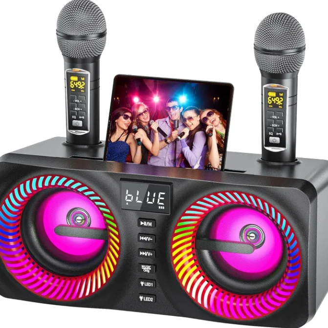 

SD-218 Home Karaoke Machine Bluetooth Speaker Dual Wireless Microphone Connect to TV Supports Wireless Recording