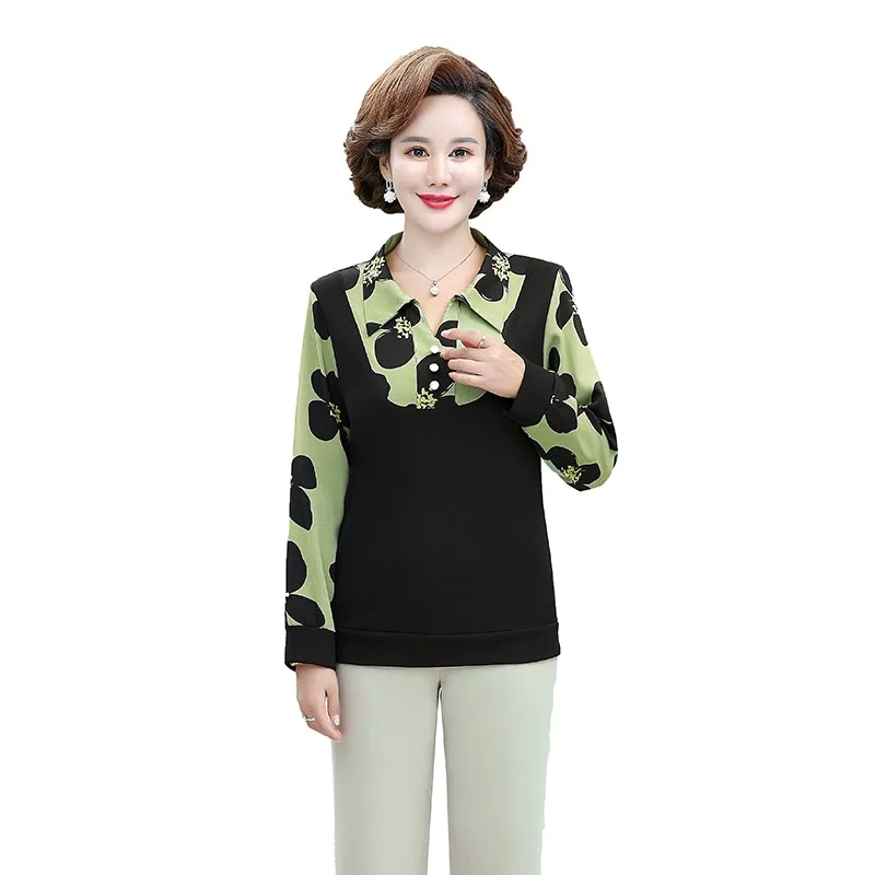 2023 Fashion Splicing False Two-piece Shirt Female Spring Summer New Korean Long Sleeve flower Blouse Women Tops