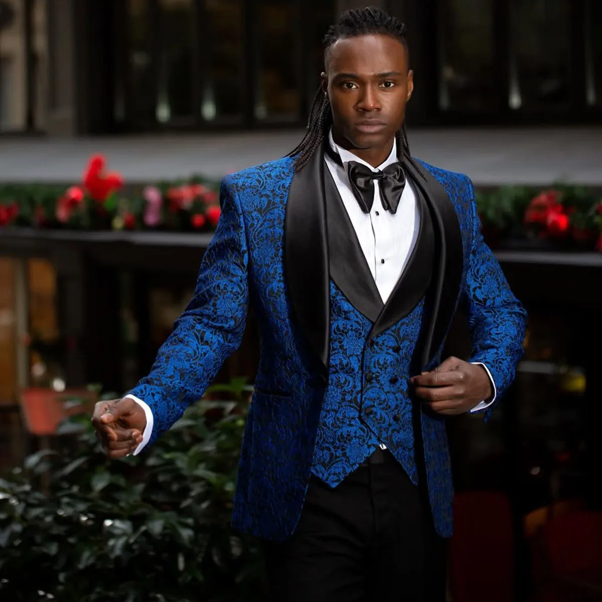 

Мужской костюм высокого качества на заказ для свадьбы, роскошный комплект из 2 предметов, блестящий блейзер с бисером, наряд для мужчин