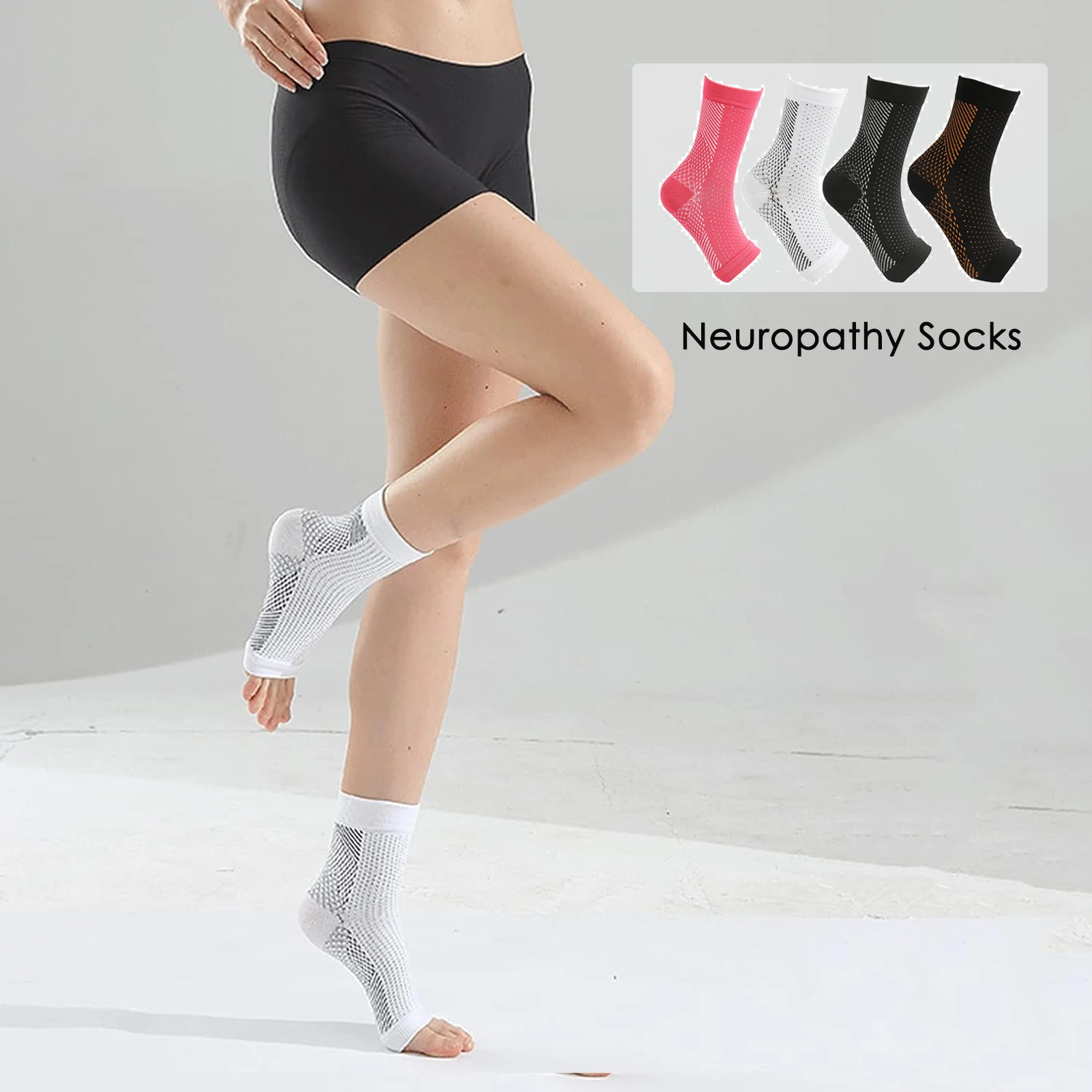 

Women Men Toeless Neuropathy Socks 1 Pair Soothe Compression Socks For Neuropathy Pain Ankle Brace Plantar Swelling Relief