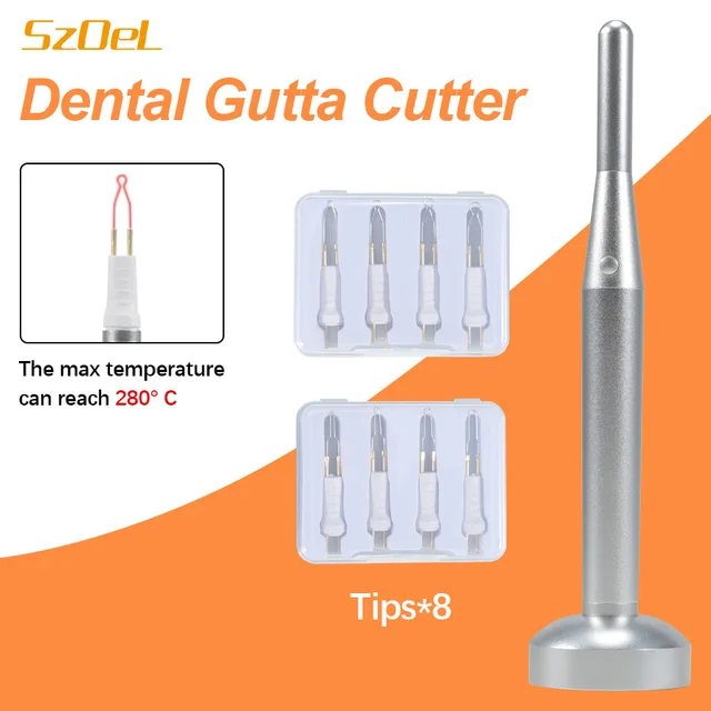 Dental Gutta Cutter Trymer do klejenia dentystycznego z szybkim ogrzewaniem jednym kliknięciem i wyposażeniem Osiem różnych dostępnych głowic tnących