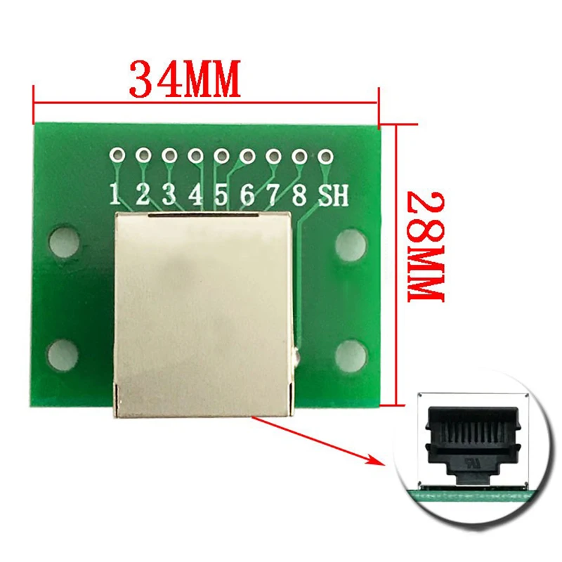 RJ45 Adapter Board To XH2.54 Modular Ethernet Connector Network Interface+patch Panel+pin Connector 8P Vertical And Horizontal