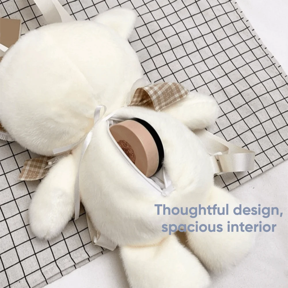 New Fluffy Stuffed Animal Backpack Sheep Elephant Backpack Cute Cartoon Pig Soft Toy Bag Kids Companion