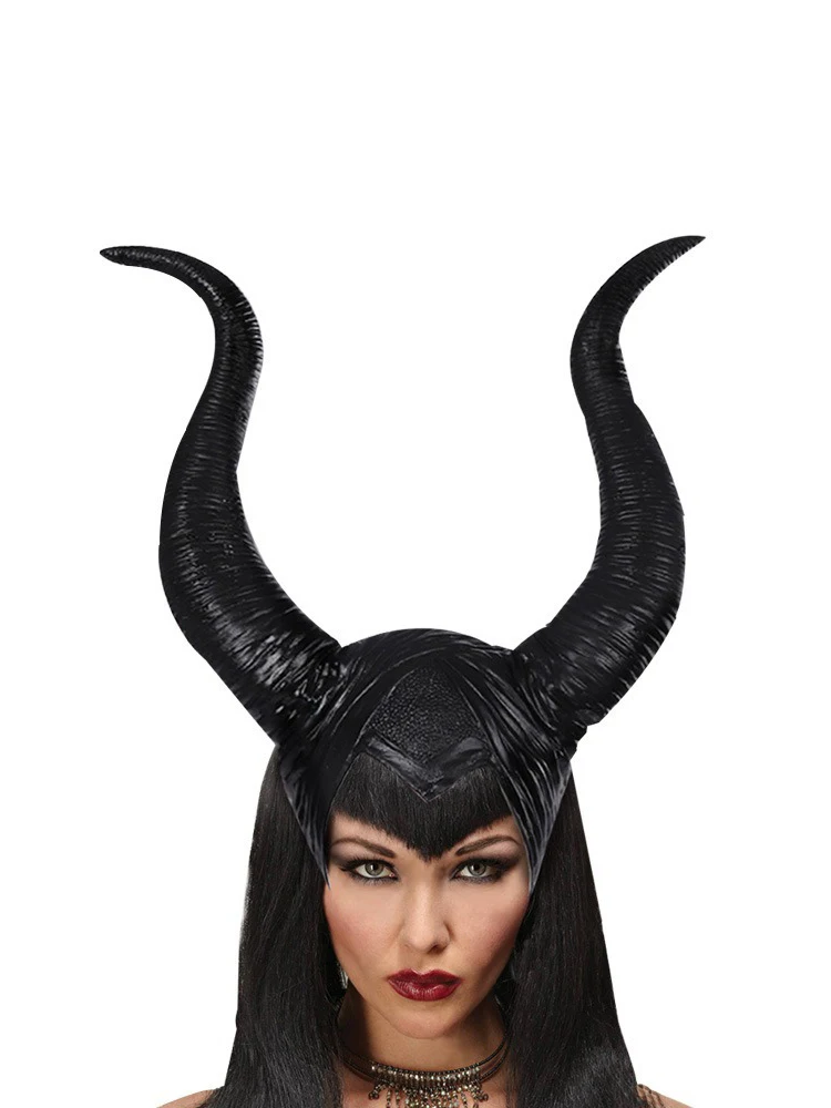 Halloween Adult Horror Costumes Anime Witch Headdress Props Girls Horns Hat Latex Headgear Purge Mask Party Jolie Cosplay Hat