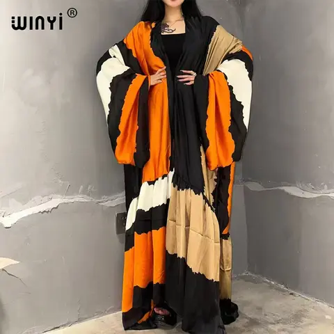 WINYI Middle East abaya muslim woman abaya dubai luxury Self Belted Women Summer Clothing Kimono Dress Beach Wear Cover Up