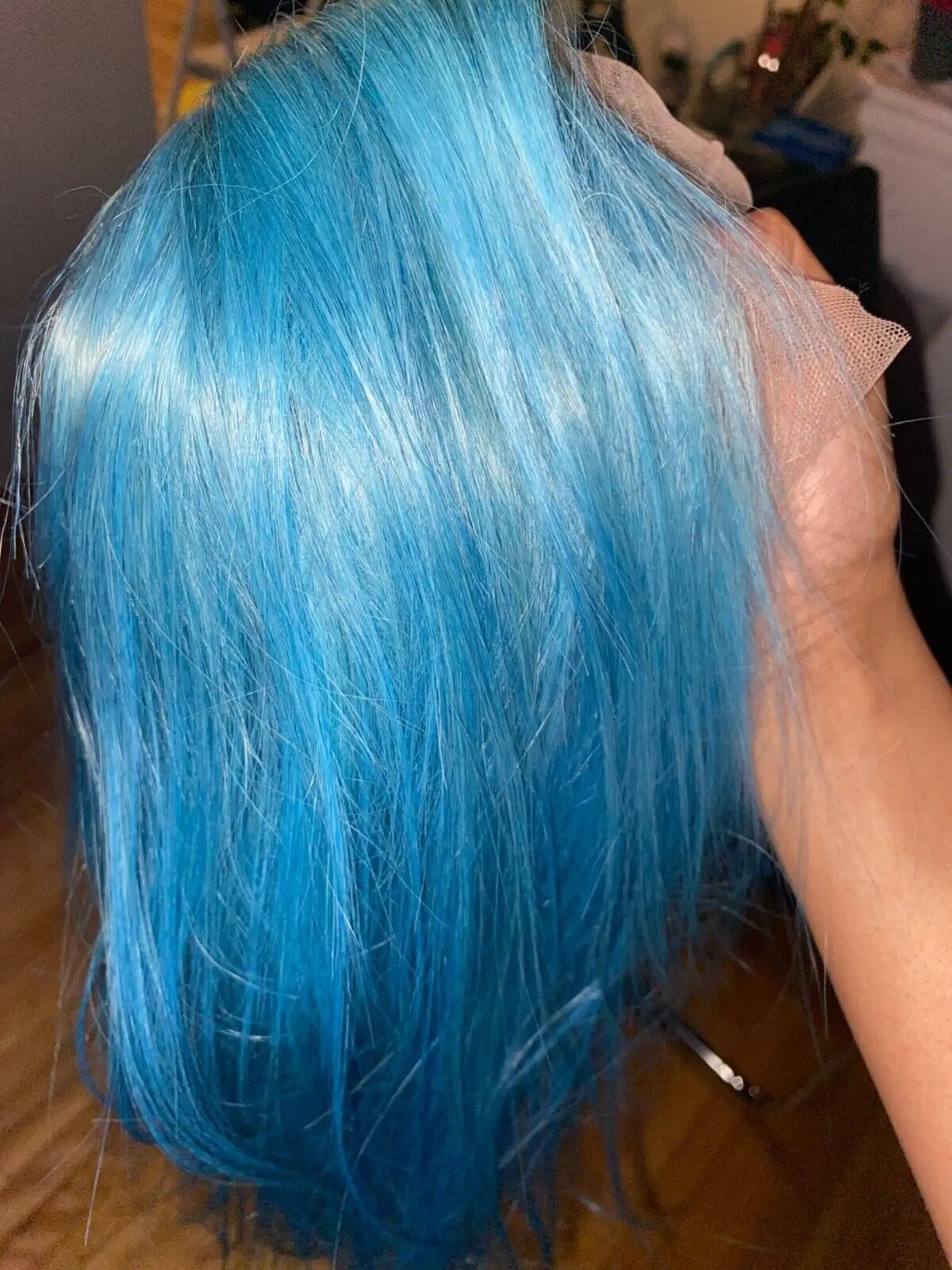 

baby blue bob straight Europeanlace front Wig