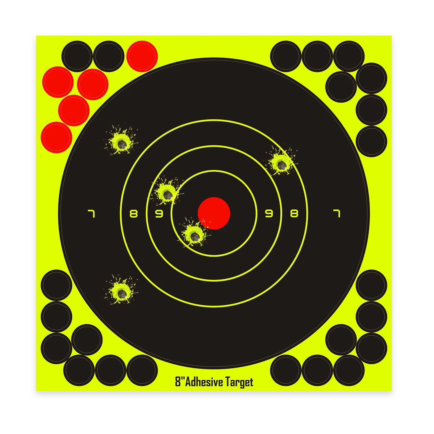 

8" X 8" Self adhesive Splatter & Reactive Shooting targets for Gun-Pistol-Rifle-Airsoft-Pellet/ Gun- Air rifle