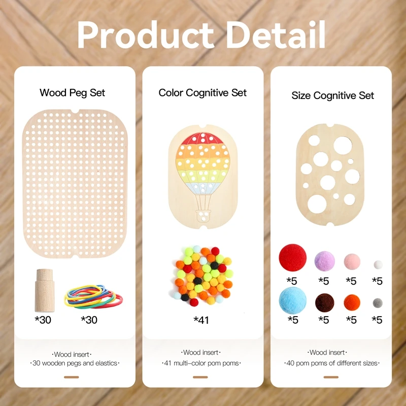 Planche de Table sensorielle Montessori pour enfants, jeu de balle colorée en bois, jouets d'apprentissage précoce, cadeau d'entraînement à la main pour enfants