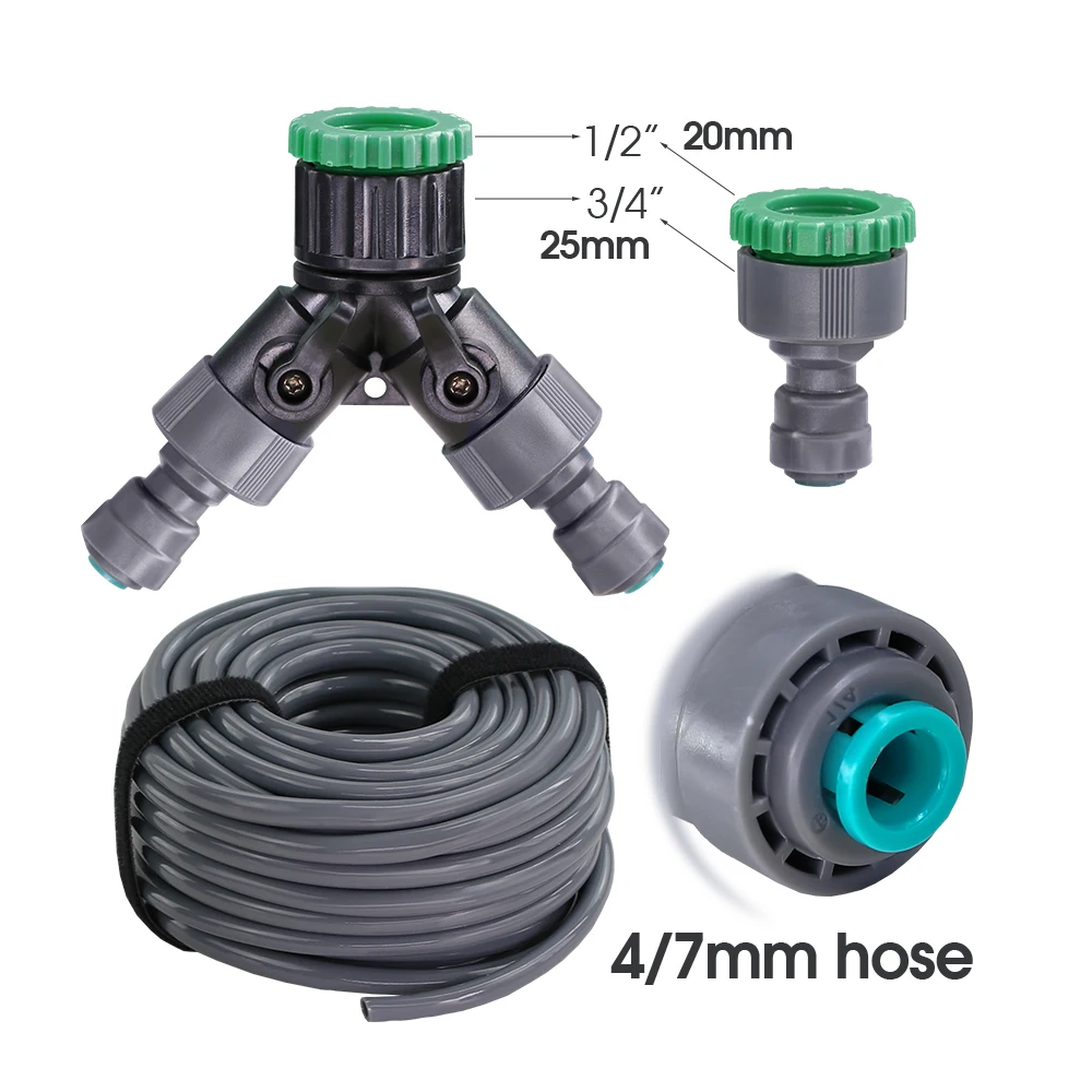10-25M 360° Free-Bend Garden Adjustable Irrigation Spray Cooling System Greenhouse Balcony Automatic Irrigation Watering Kit