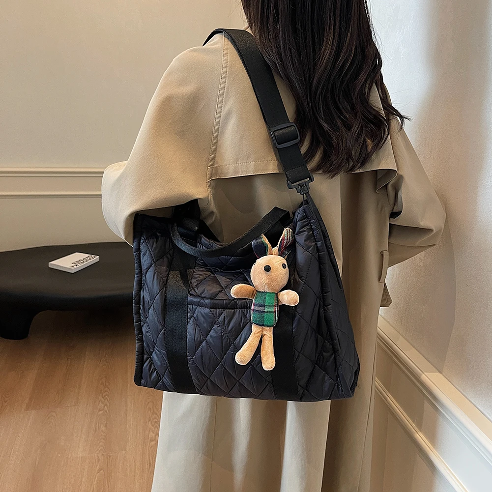 

Сумка-пуховик для женщин и мужчин, большая сумка с регулируемым ремешком и застежкой-молнией с несколькими карманами, кошелек-портмоне для работы, путешествий