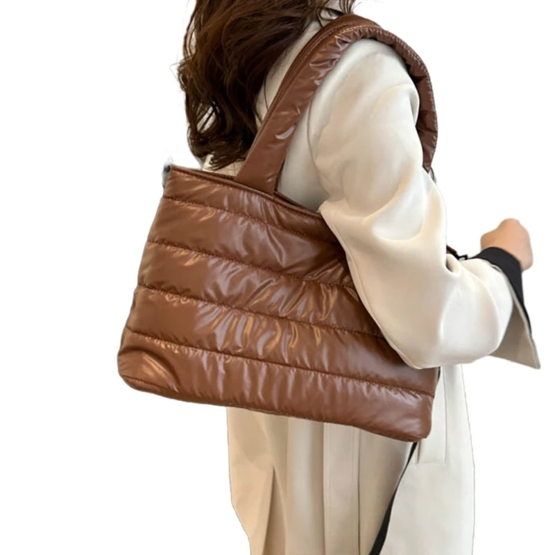 Stylish and Spacious Quilted Tote Shoulder Bag for Women Lightweight Handbag with Large Capacity 066F