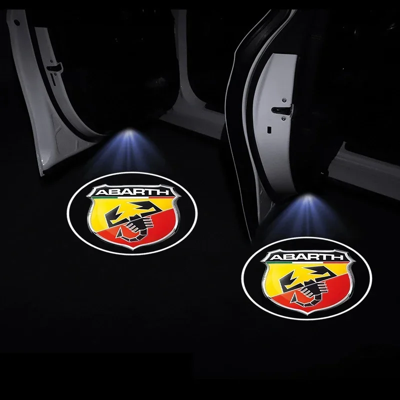 Car Door LED HD Welcome Courtesy Shadow Projector Lamp Logo Light For Abbas FIAT Punto 500 Tipo Stilo Palio Bravo Doblo Panda GT