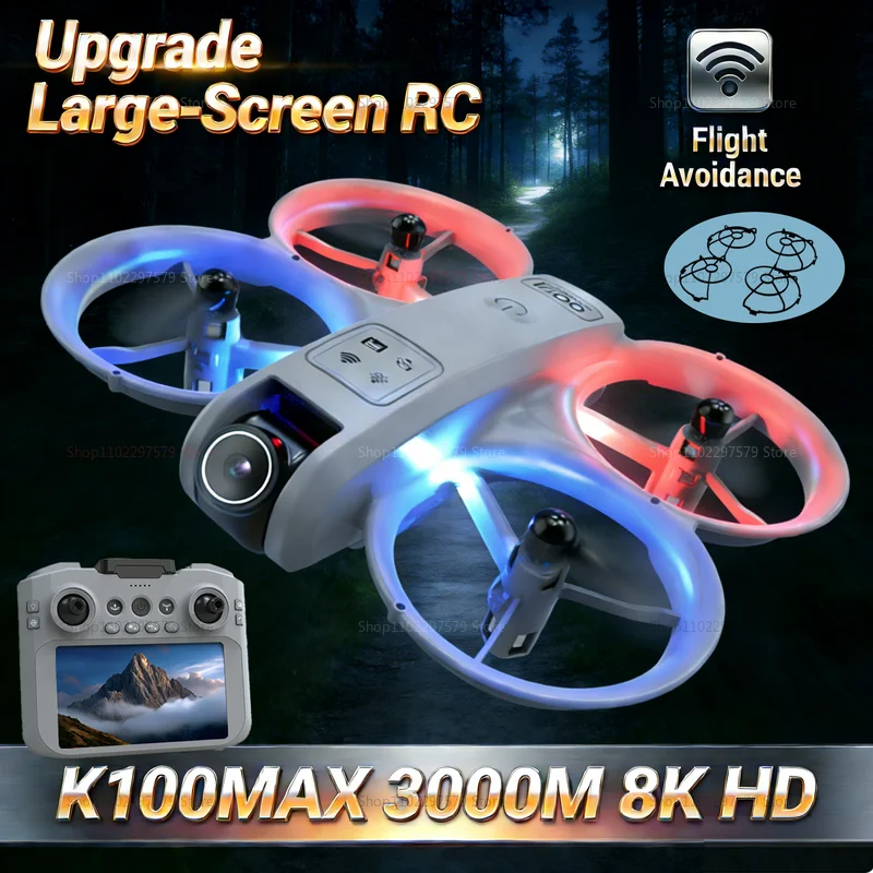 K100 MAX HD 8K Drone With Dual Cameras Obstacle Avoidance Optical Flow Professional Aerial Photography Video For Kid Adults Gift