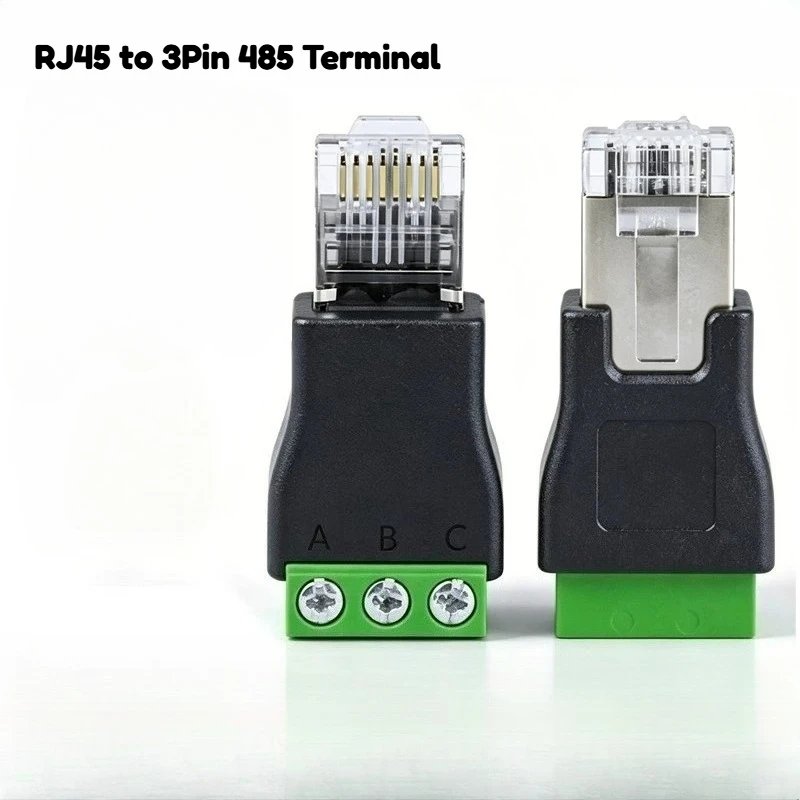 RJ45 to 485 3Pin Wiring Terminal Simple RJ45 to 3PIN DIY Wiring Crystal Head RJ45 Connector For  ﻿CCTV DVR Different Types