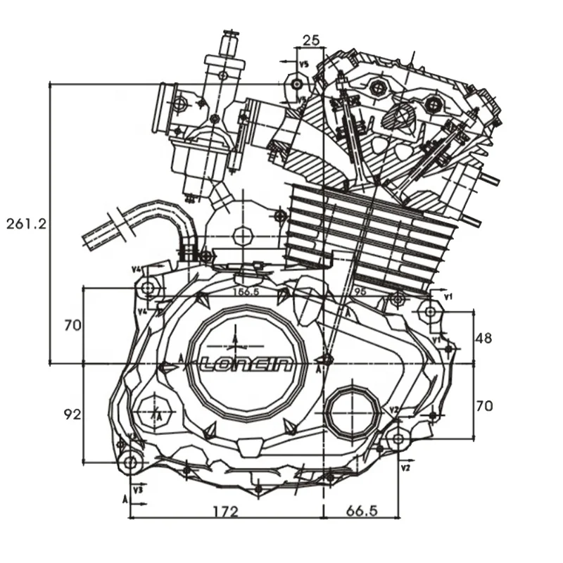 CQJB High Quality 6 Gears RE250 Motorcycle Engine Assembly