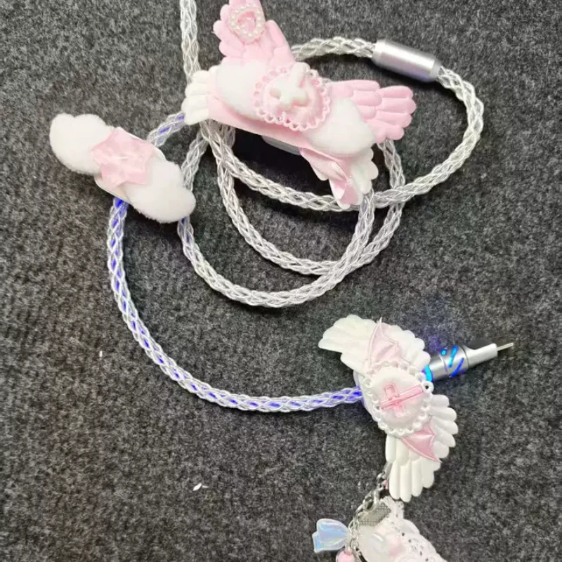 Customized RGB Aviation Plug Cable 8k Keyboard Decoration DIY Pink Female Single Crystal Copper Keyboard Cable for Girl Gifts