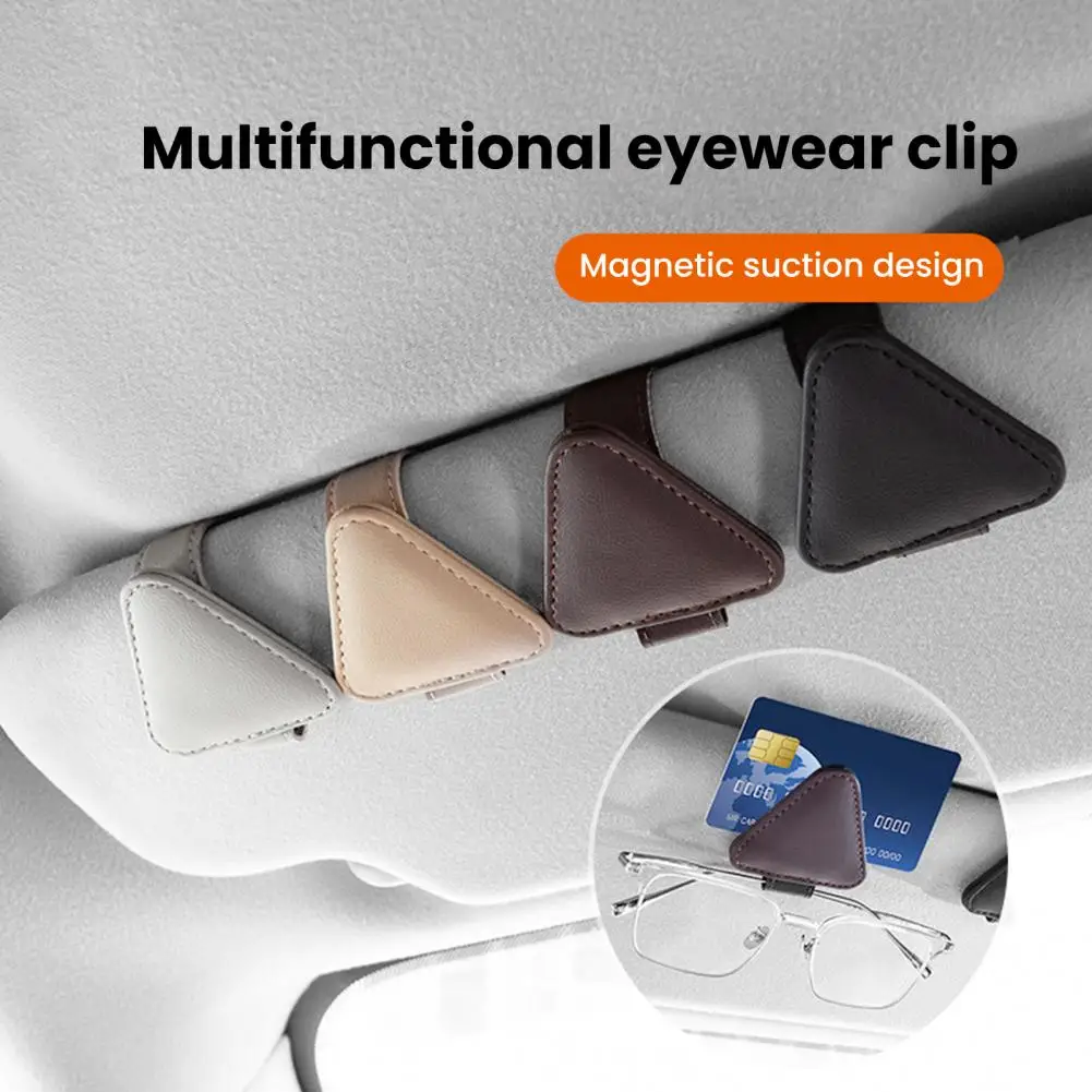 

Magnetic Leather Eyeglass Hanger Clip Universal Car Sunglasses Holder Magnetic Eyeglass Hanger Clip For Cars Ticket Card Clip