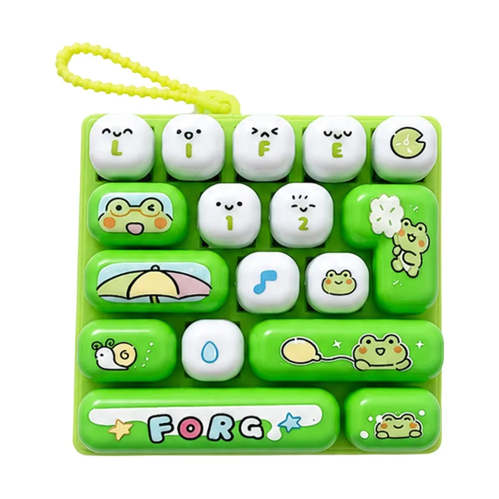 Cartoon 17 Keys Keyboard Keychain Pressable Keys Animals Keyboard Clicker Keychain Portable Clicker Sound Stress Relief Fidget