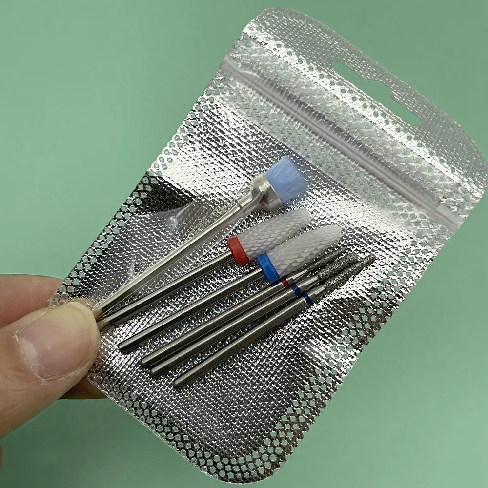 6Pcs Frees Voor Manicure Diamant Keramische Nail Boren Mills Verwijderen Nail Bit Set Gel Elektrische Manicure Machine gereedschap