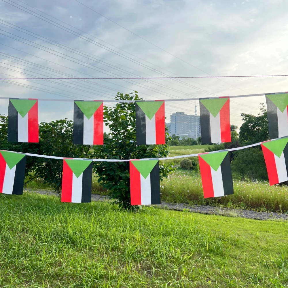sudan bunting flags 20pcs/lot 14x21cm  sudan String flags Pennant Banner for Festival Party decoration