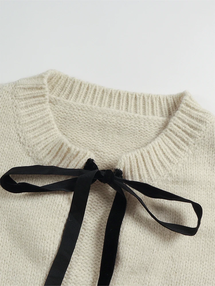 여성용 솔리드 컬러 니트웨어 카디건 붕대 스웨터 패션 스트리트 스타일 가을 겨울 2024 최고의 선택