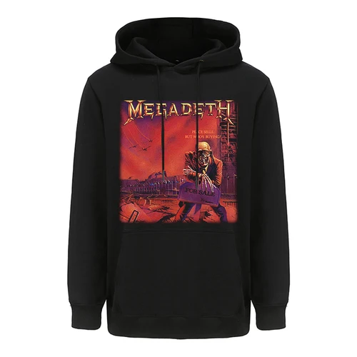 

Vintage Hoodie Sweatshirts Mens Oversized Hoody Tops Unisex Hooded Clothes Mega Deth Heavy Metal Hip Hop Streetwear Hooded Tops